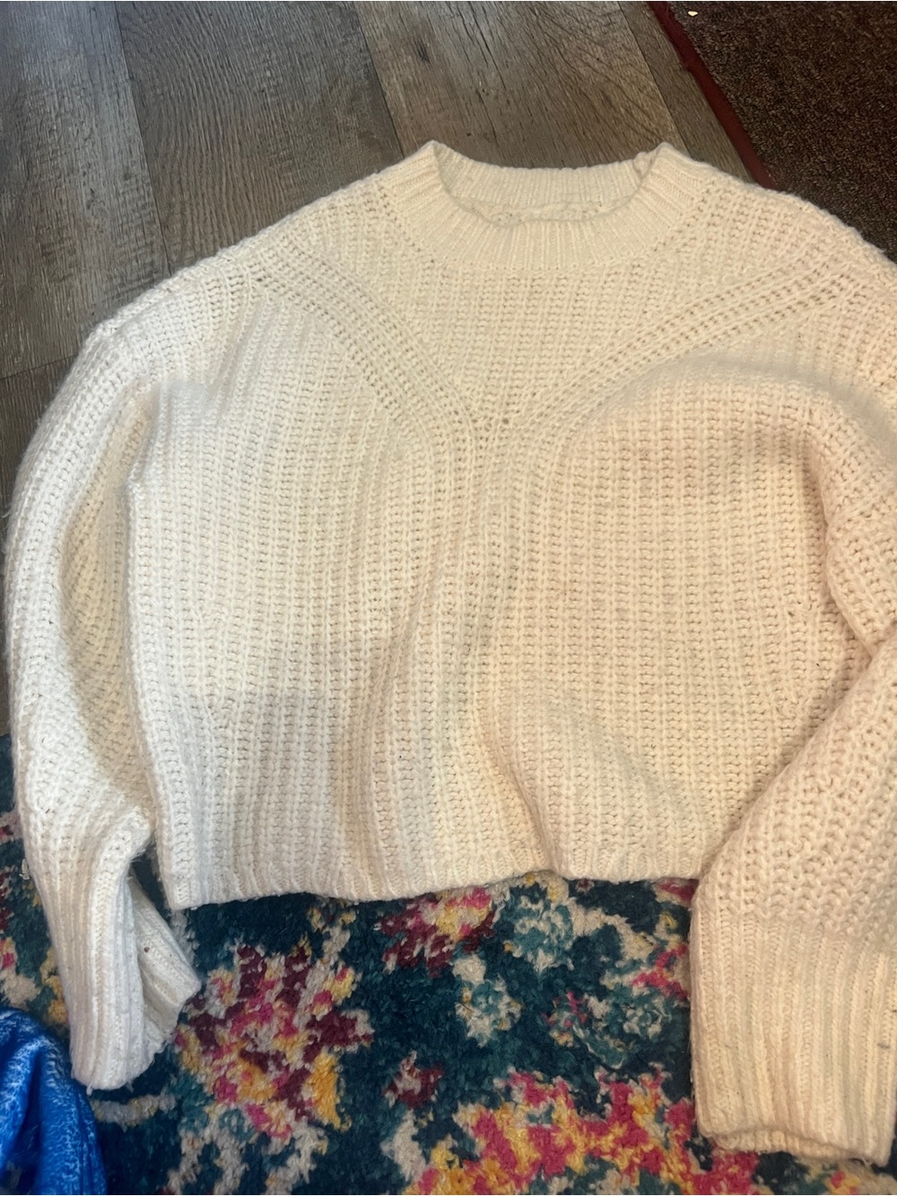Abercrombie Cream Chunky Knit Crewneck Sweater